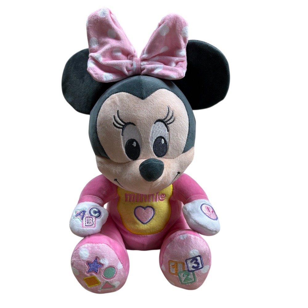 Disney Baby Minnie Mouse Plush Stuffy Sings ABC, #, Shapes, Colors Battery EUC‎